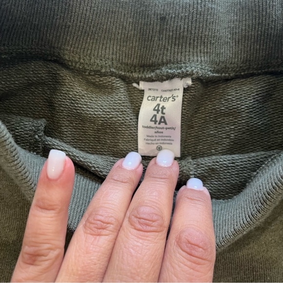 Carter's Sweatpants (4T) Sweatshirt (5T) Army Green - Picture 9 of 9